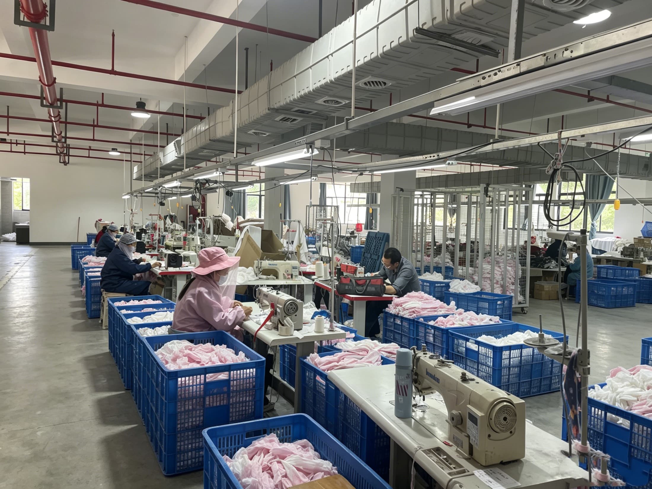 Production workshop and sewing lines