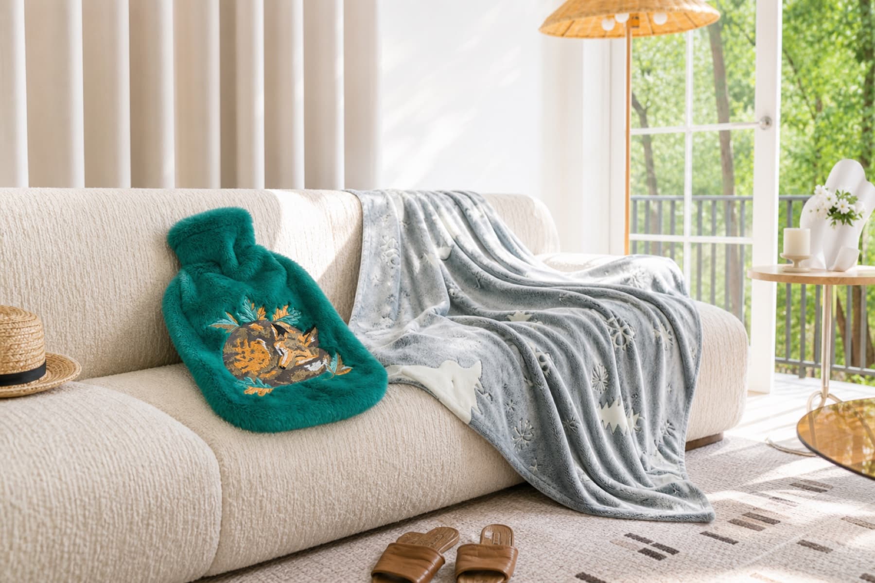 Plush Hot Water Bottle Cover